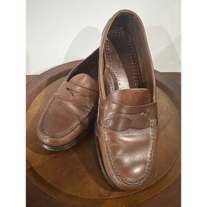 GH Bass & Co Loafers Leather Slip On Men's 10 D Brown Casual Hand Stitched